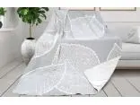 Koc glamour 150x200 bohema szare liście